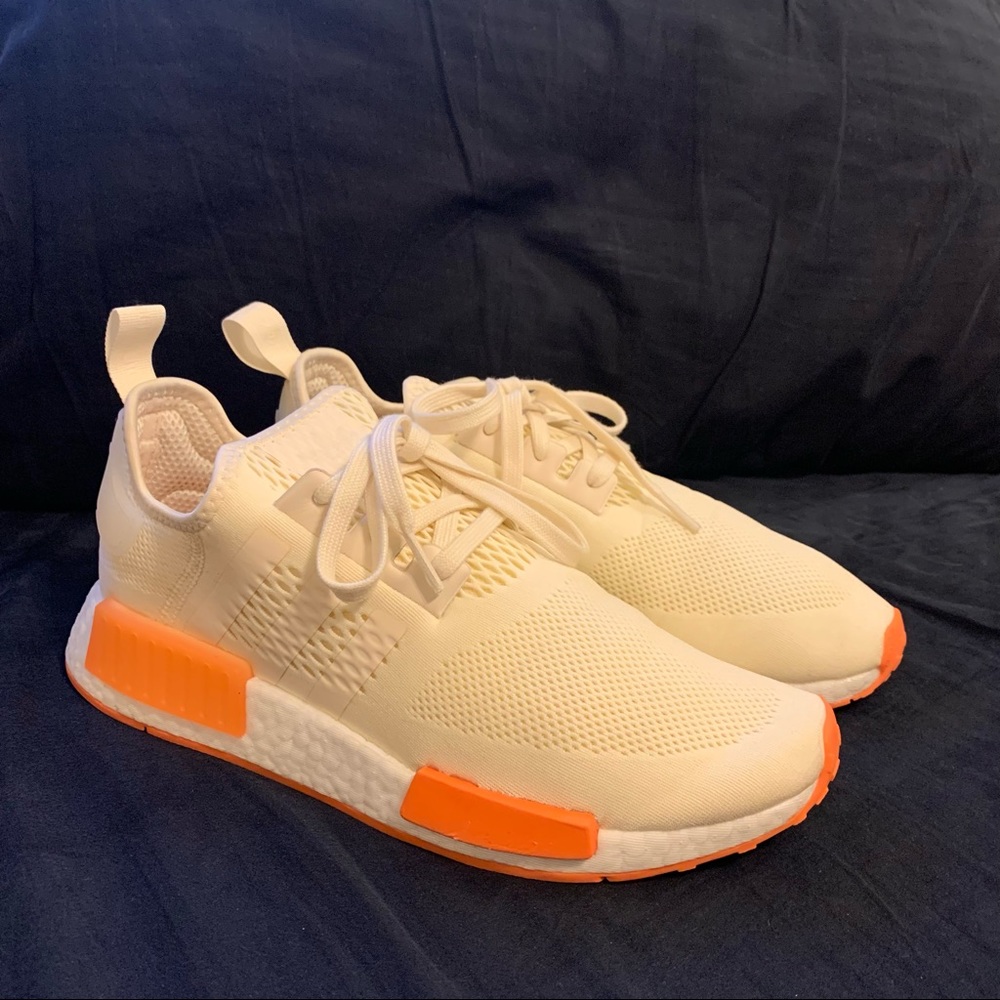 Mens Adidas NMD, Size 8, White, Cream, Orange